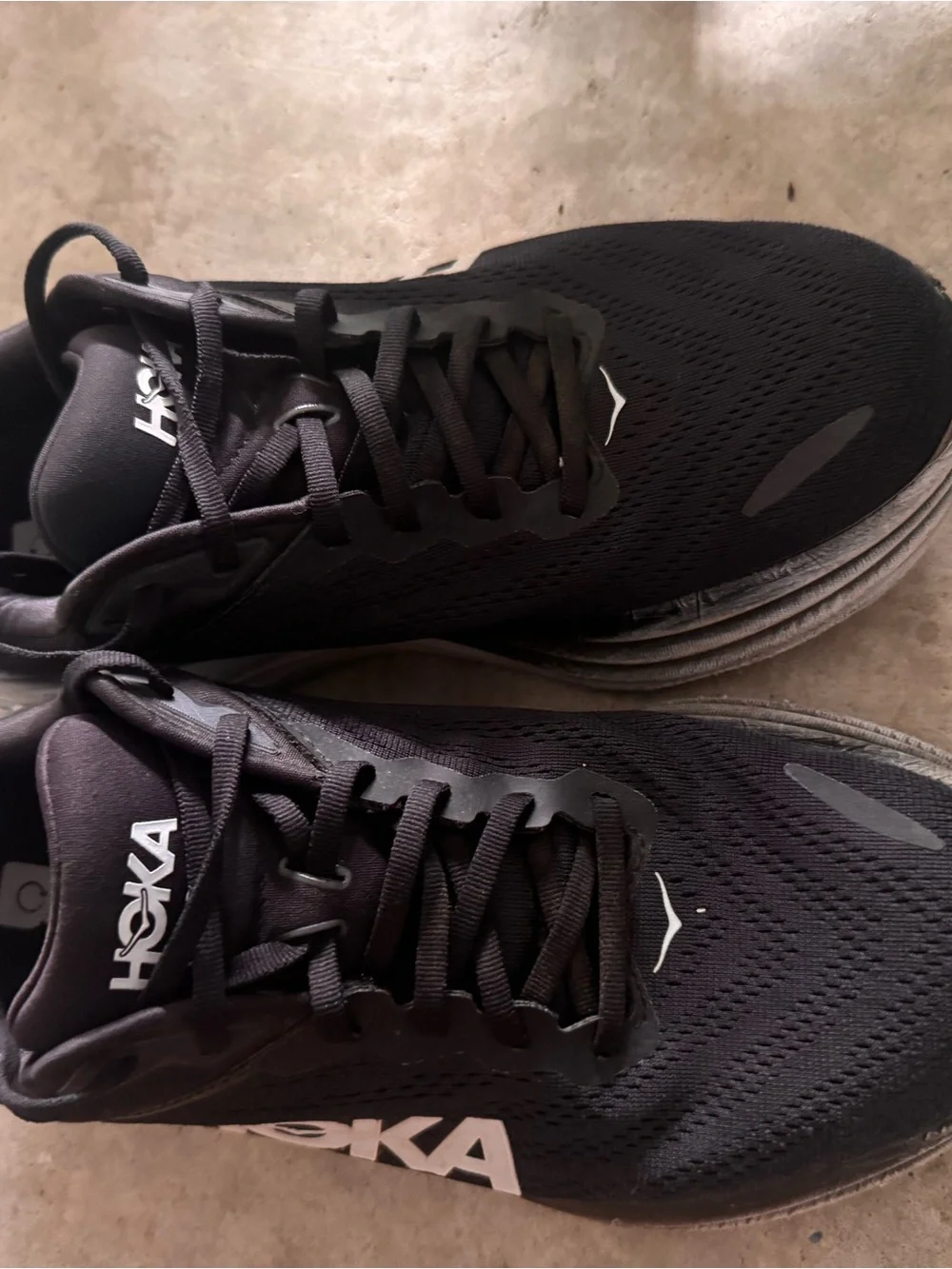 Hoka Men’s Black and White Athletic Running Shoe